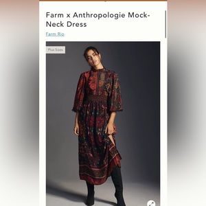 NWT Farm x Anthropologie Mock-Neck Dress Sz M (FARMRIO)